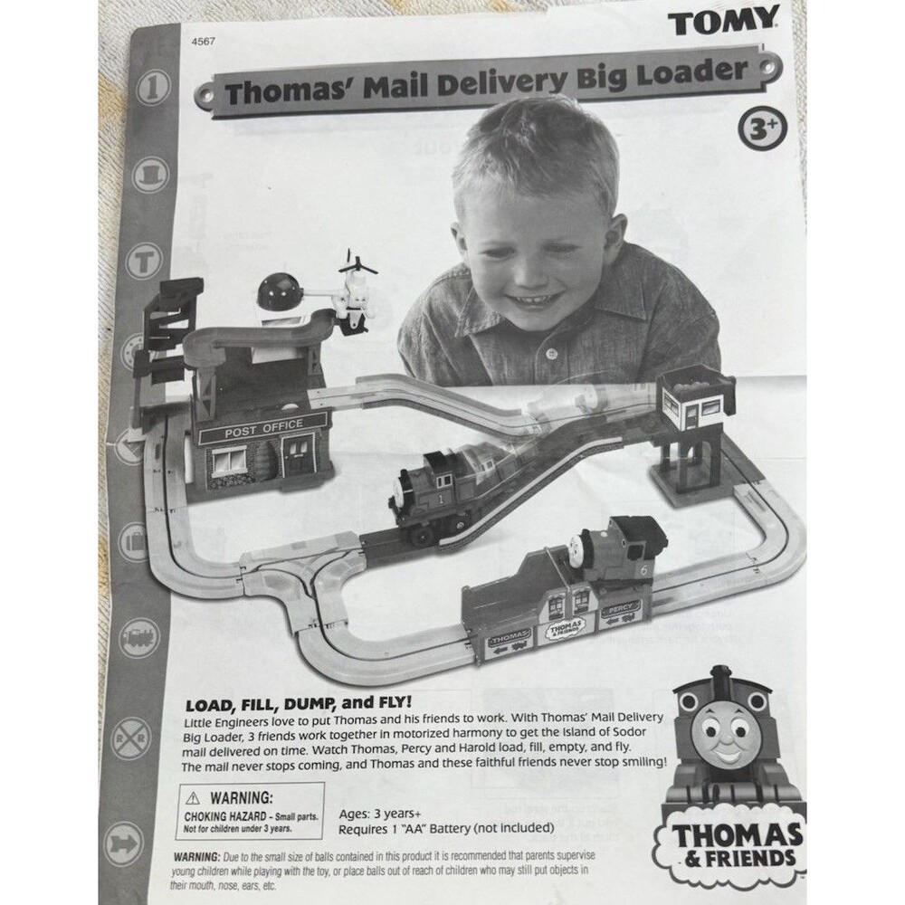 Vintage 2000s TOMY Thomas & Friends Mail Delivery Big Loader Complete Train Set - Picture 5 of 5